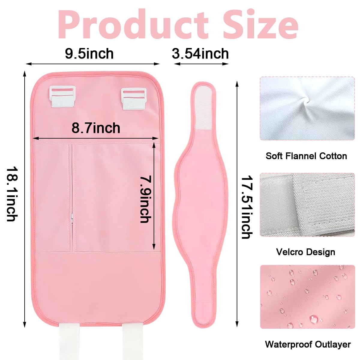 HANNEA Castor Oil Pack Wrap for Waist and Neck, Reusable Organic Castor Oil Pack Kit for Liver Detox and Fibroids, Insomnia, Constipation and Inflammation, Less Mess Anti Oil Leak, Pink HANNEA Castor Oil Pack Wrap for Waist and Neck, Reusable Organic Castor Oil Pack Kit for Liver Detox and Fibroids, Insomnia, Constipation and Inflammation, Less Mess Anti Oil Leak, Pink